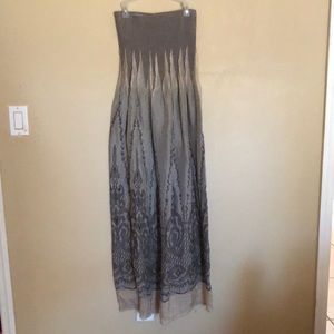 Brown floral maxi skirt